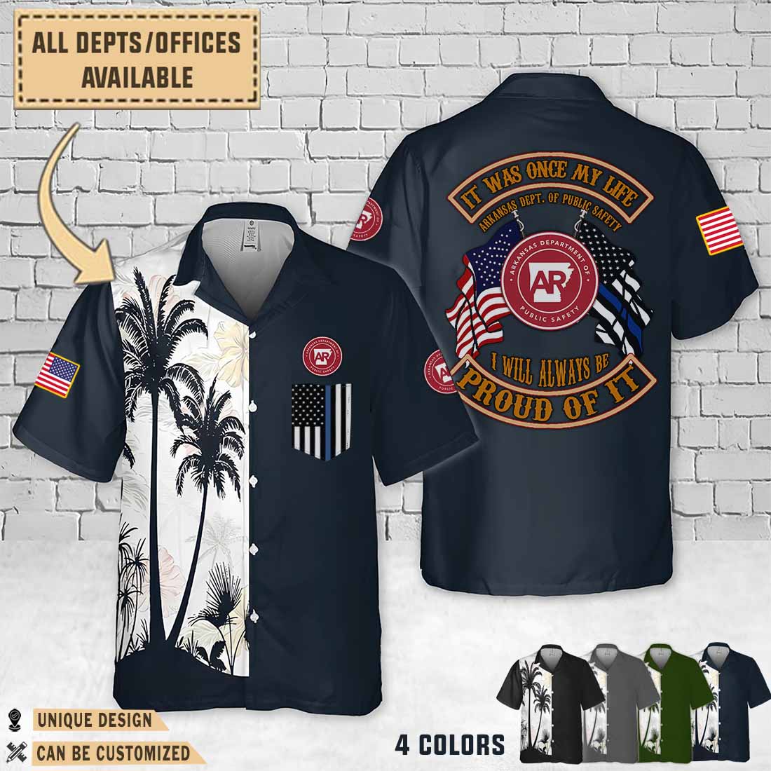 arkansas department of public safety ardual flag hawaiian shirt lhj4d