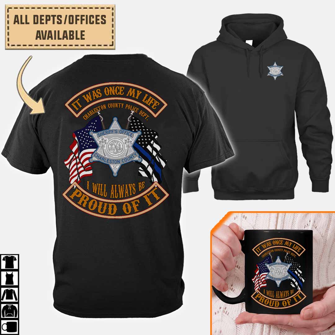 charleston county police department sccotton printed shirts