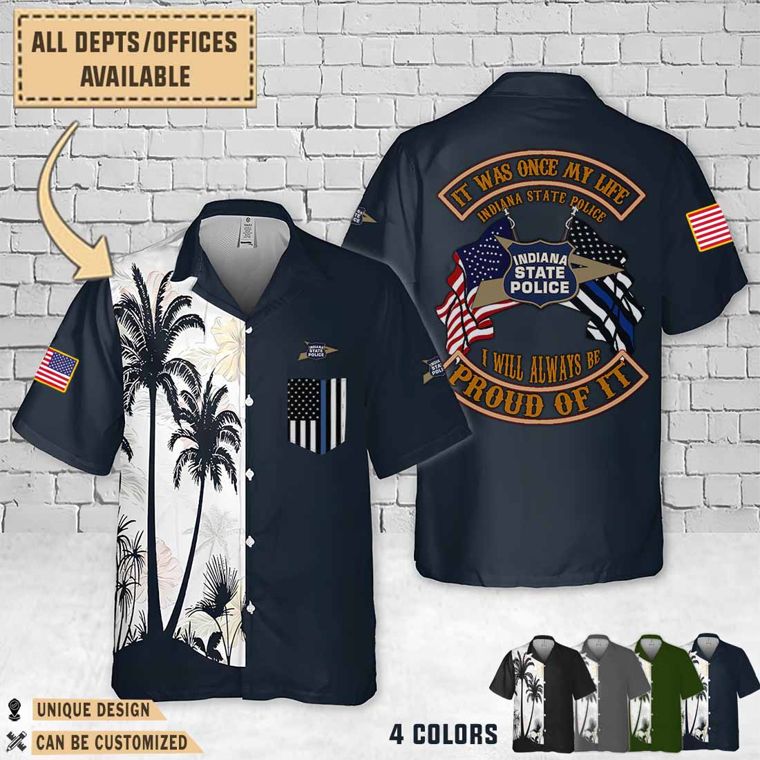indiana state police indual flag hawaiian shirt 680id