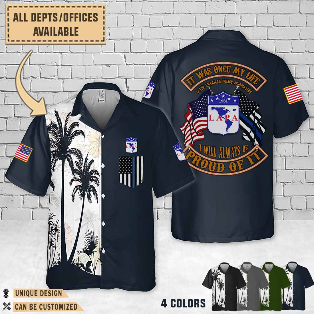 lapa latin american police associationdual flag hawaiian shirt pmu7b