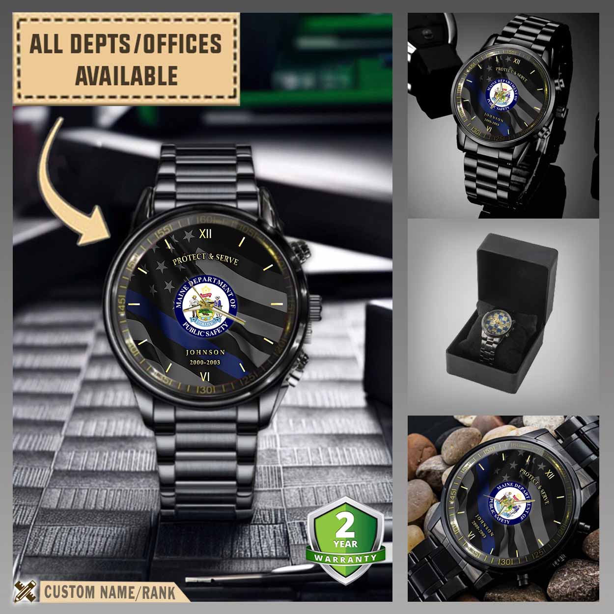 maine department of public safety meblack wrist watch ayrur