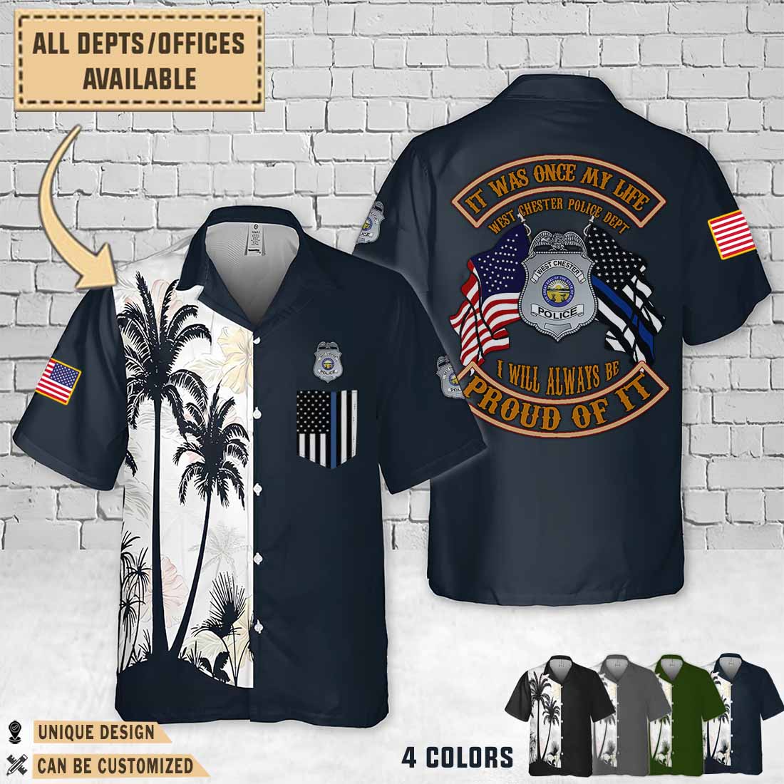 west chester police department ohdual flag hawaiian shirt 1yfsn