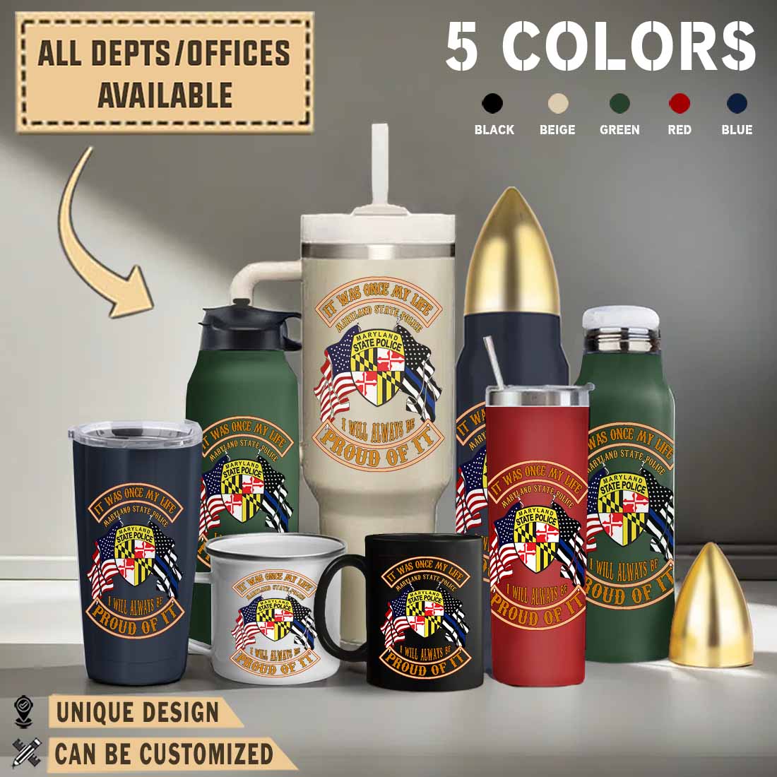 maryland state police mddrinkware collection qffpa