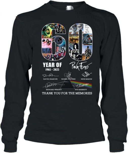 60 Years Of 1965 2025 Pink Floyd Thank You For The Memories T Shirt Torunstyle 6