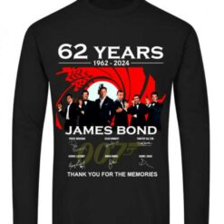 62 years 1962 2024 james bond thank you for the memories unisex shirts ztgvt