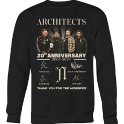 architects 20th anniversary 2004 2024 thank you for the memories shirts 4x7x7