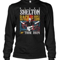 blake shelton back to the honky tonk tour 2024 t shirt owu0k