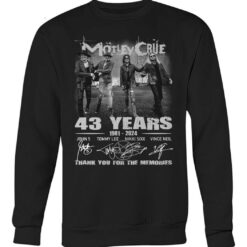 motley crue 43 years 1981 2024 thank you for the memories t shirt 2qmwt