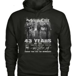 motley crue 43 years 1981 2024 thank you for the memories t shirt 64pfq