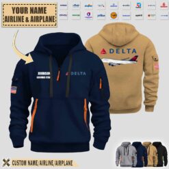 Custom US Airline Premium Quarter Zip Hoodie 2