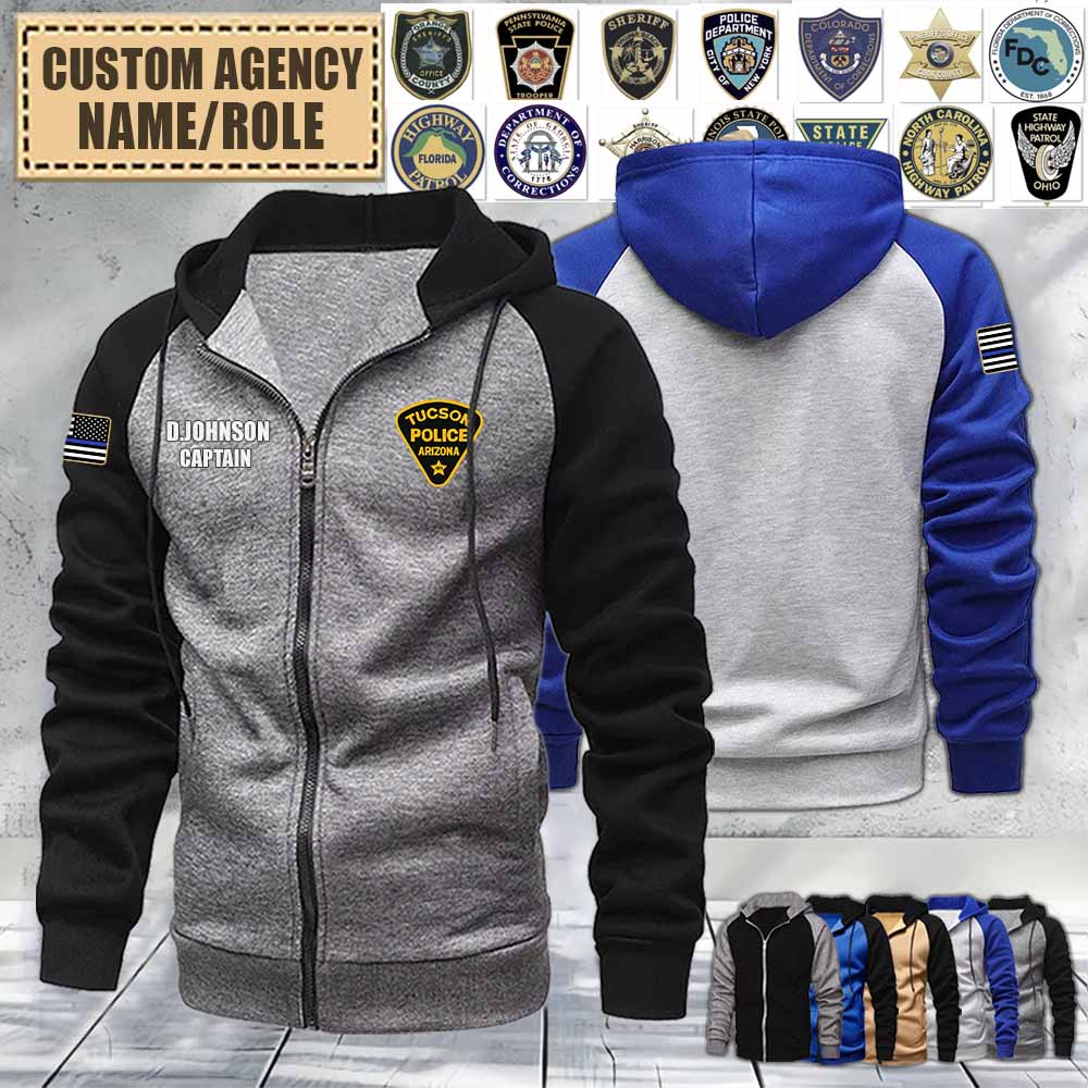 tucson police department azraglan zip hoodie gceuy