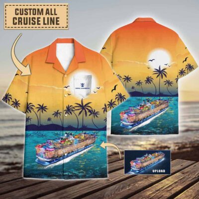 Icon of the Seas Cruise Line Sunset Hawaiian Shirt