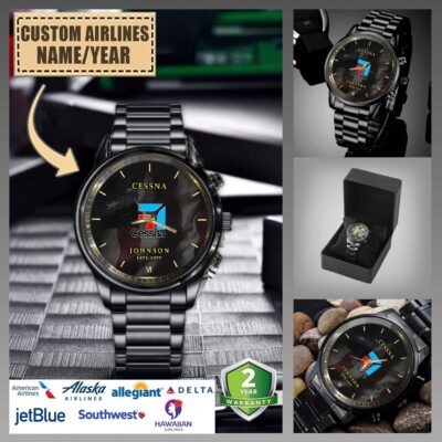 custom us airlinesblack wrist watch 47sfh