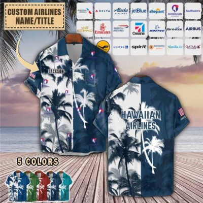 custom us airlinespocket hawaiian shirt 965ke