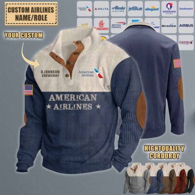 custom us airlinesstand collar sweatshirt svsc4
