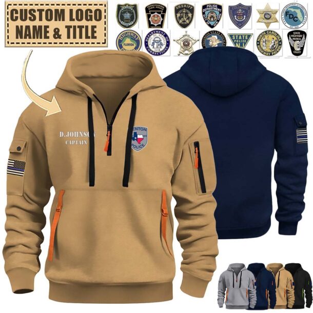 custom us law enforcementquarter zip hoodie 9m8eb