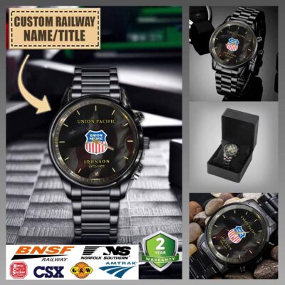 custom us railroadblack wrist watch mkzec