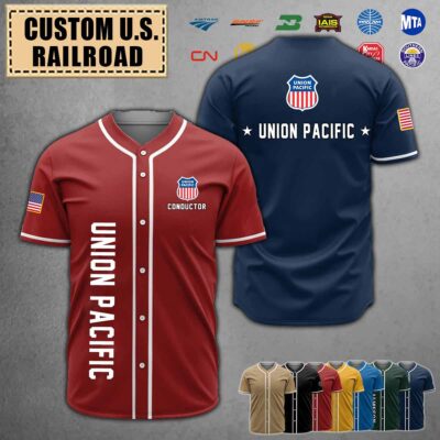 Custom US Railroad Baseball Jersey 1
