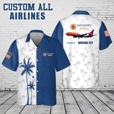 custom sun country airlinespocket hawaiian shirt 2z766