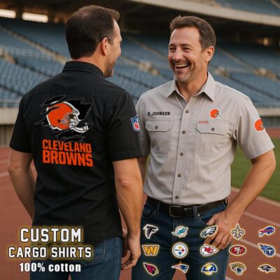 cleveland brownscotton cargo shirts2 56dsf