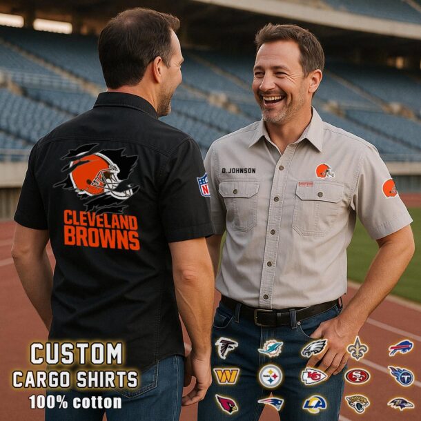 cleveland brownscotton cargo shirts2 56dsf