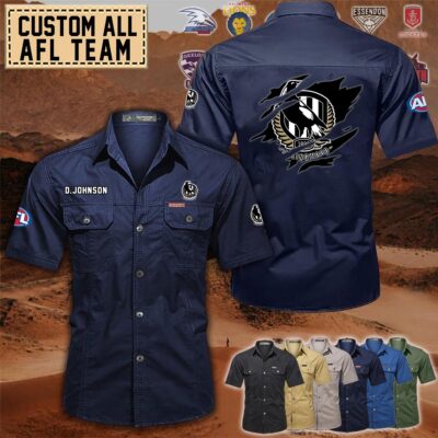 collingwood magpiescotton cargo shirts1 ozfk0