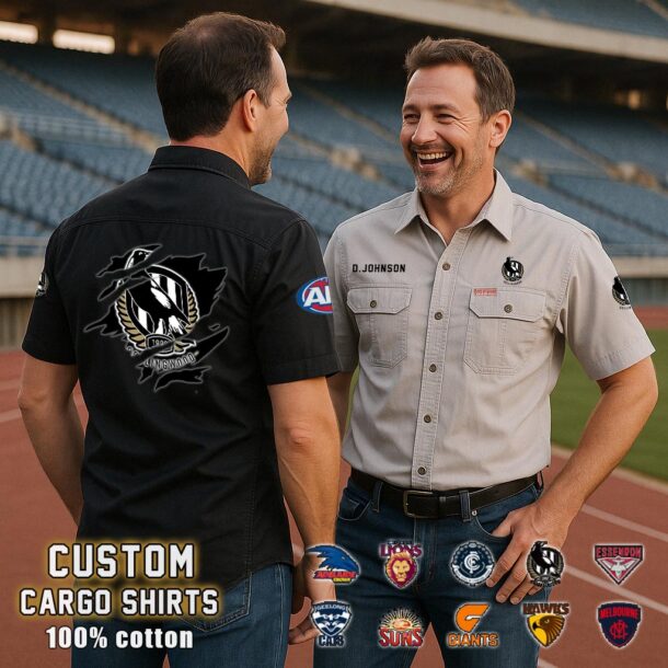 collingwood magpiescotton cargo shirts2 96828