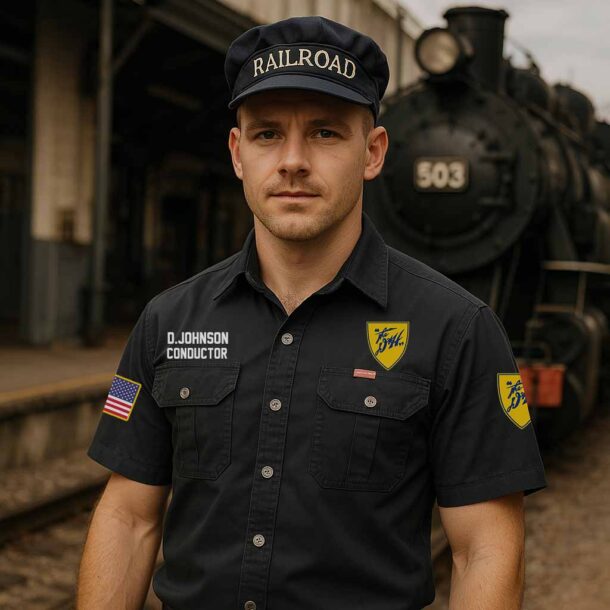 custom delaware hudson railwaycotton cargo shirts2 7x5ct