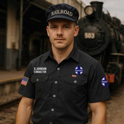 custom santa fe railwaycotton cargo shirts2 mh83s