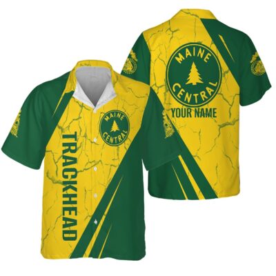 railspirit personalized maine central railroad hawaiian shirt crackle texture style shirt for trackheads 1 q44v5