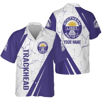 railspirit personalized southern pacific railroad hawaiian shirt crackle texture style shirt for trackheads 1 b7k70