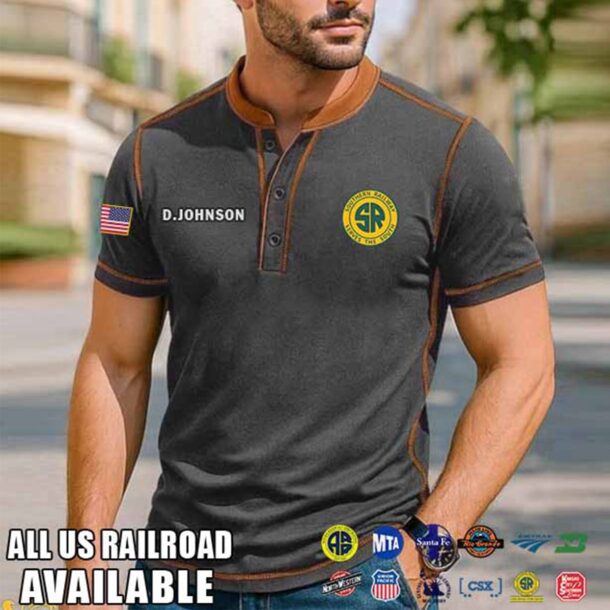 Custom US Railroad Patchwork TShirt 3