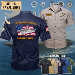 USS Abraham Lincoln CVN 72 Cotton Cargo Shirts 1