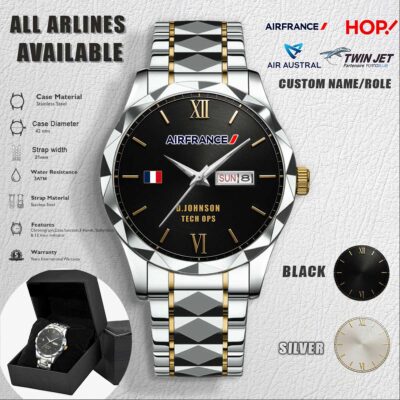 Cusotm FR Airlines Stainless Steel Watch 2
