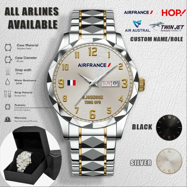 Cusotm FR Airlines Stainless Steel Watch