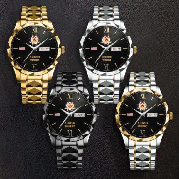 Cusotm Hereditary Patriotic Societies Stainless Steel Watch 2