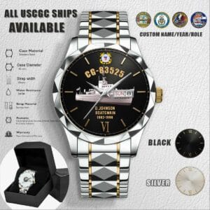 Cusotm USCGC Ship Stianless Steel Watch