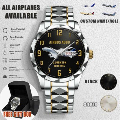 Custom Airplanes Stainless Steel Watch 1
