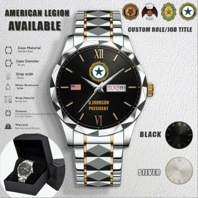 Custom American Legion Stainless Steel Watch 3 1