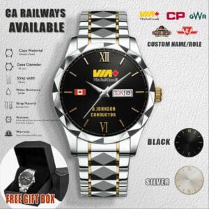 Custom CA Railways Stainless Steel Watch 1