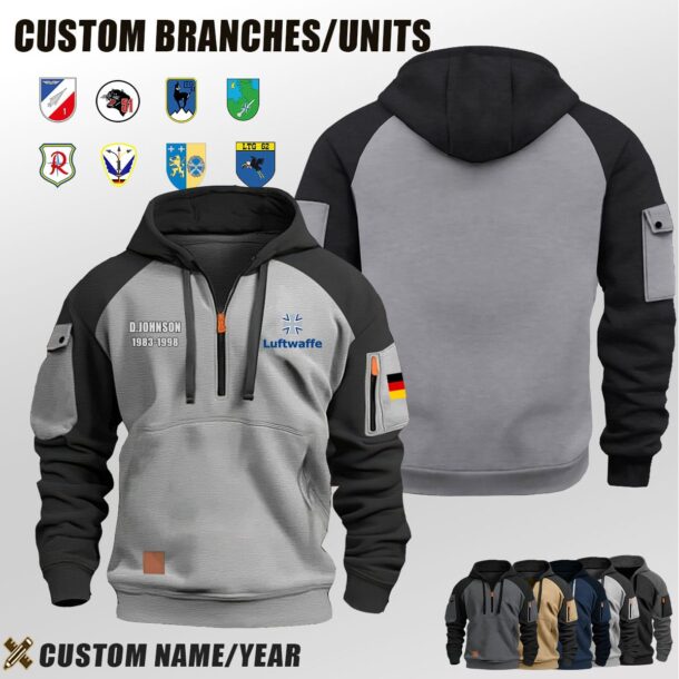 Custom DE Branches Halfzip Hoodie 3 Jpg