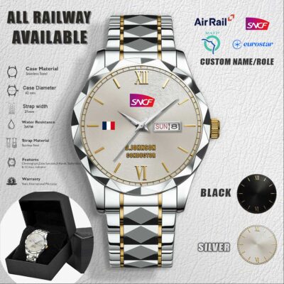 Custom FR Railway Stainless Steel Watch 4