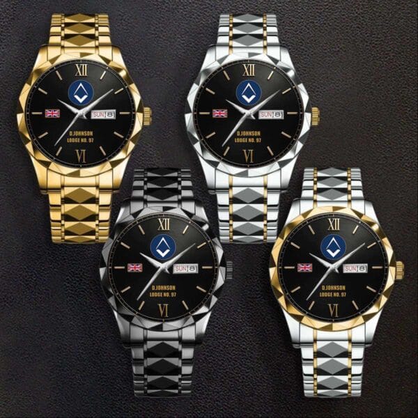 Custom Freemasonry UK Stainless Steel Watch 3