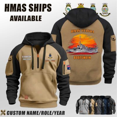 Custom HMAS Ship Sunset Halfzip Hoodie 3