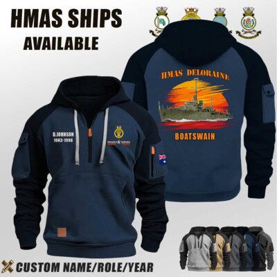 Custom HMAS Ship Sunset Halfzip Hoodie