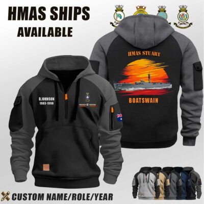 Custom HMAS Ship Sunset Halfzip Hoodie 8 Jpg