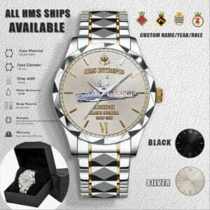Custom HMS Ships Stainless Steel Watch