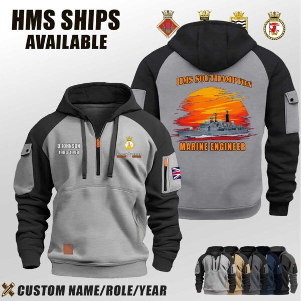 Custom HMS Ships Sunset Halfzip Hoodie