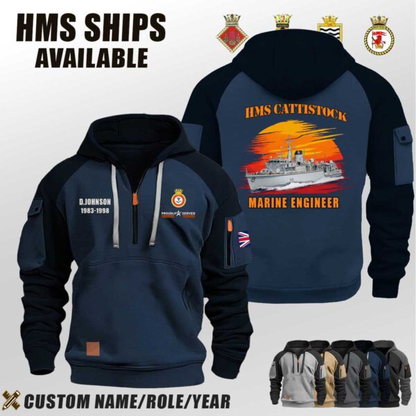 Custom HMS Ships Sunset Halfzip Hoodie 8