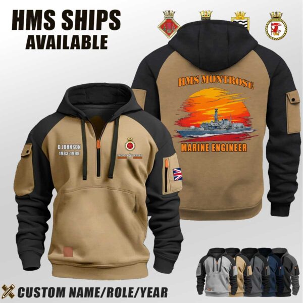 Custom HMS Ships Sunset Halfzip Hoodie. 1jpg